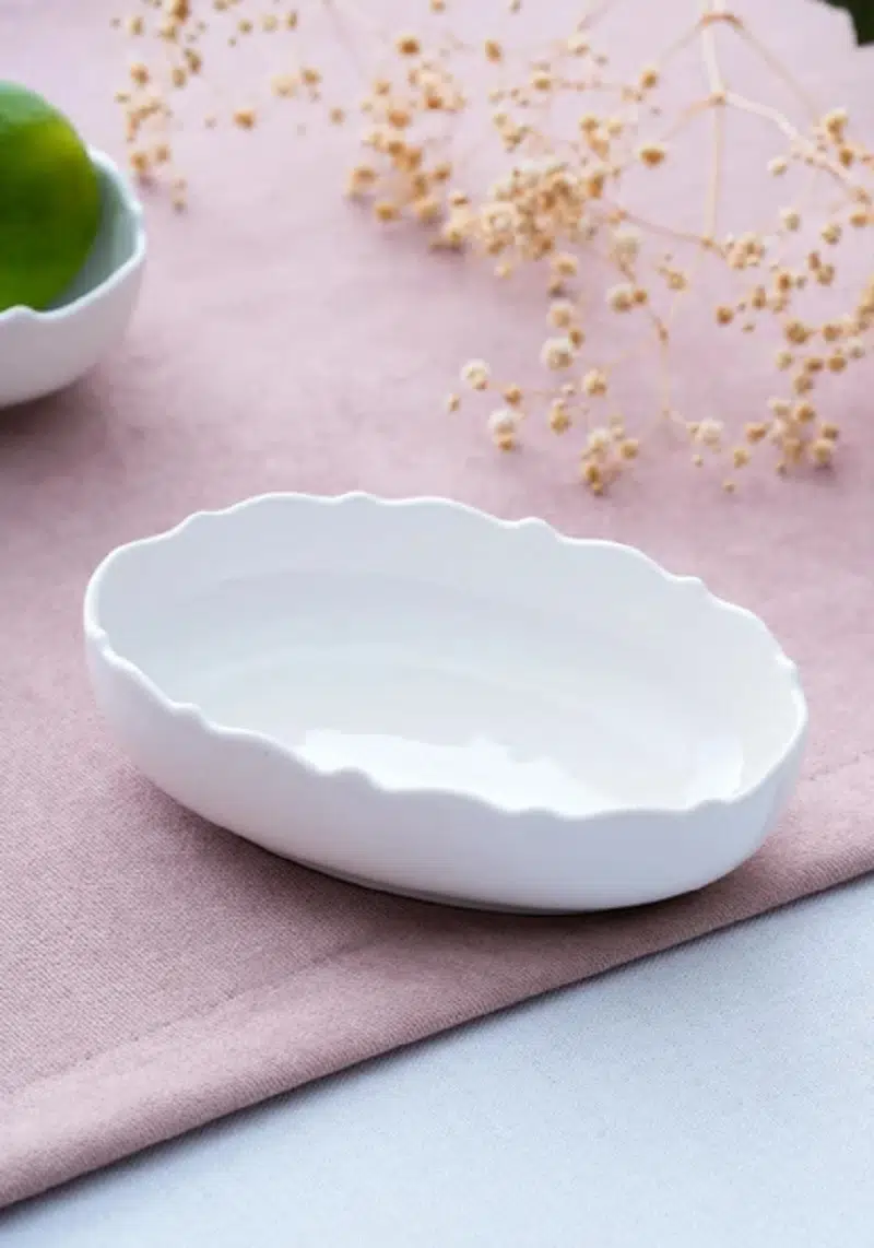 Acar 6316 Nirvana 1 Adet Porselen Oval Sunum Tabağı 13,5 Cm