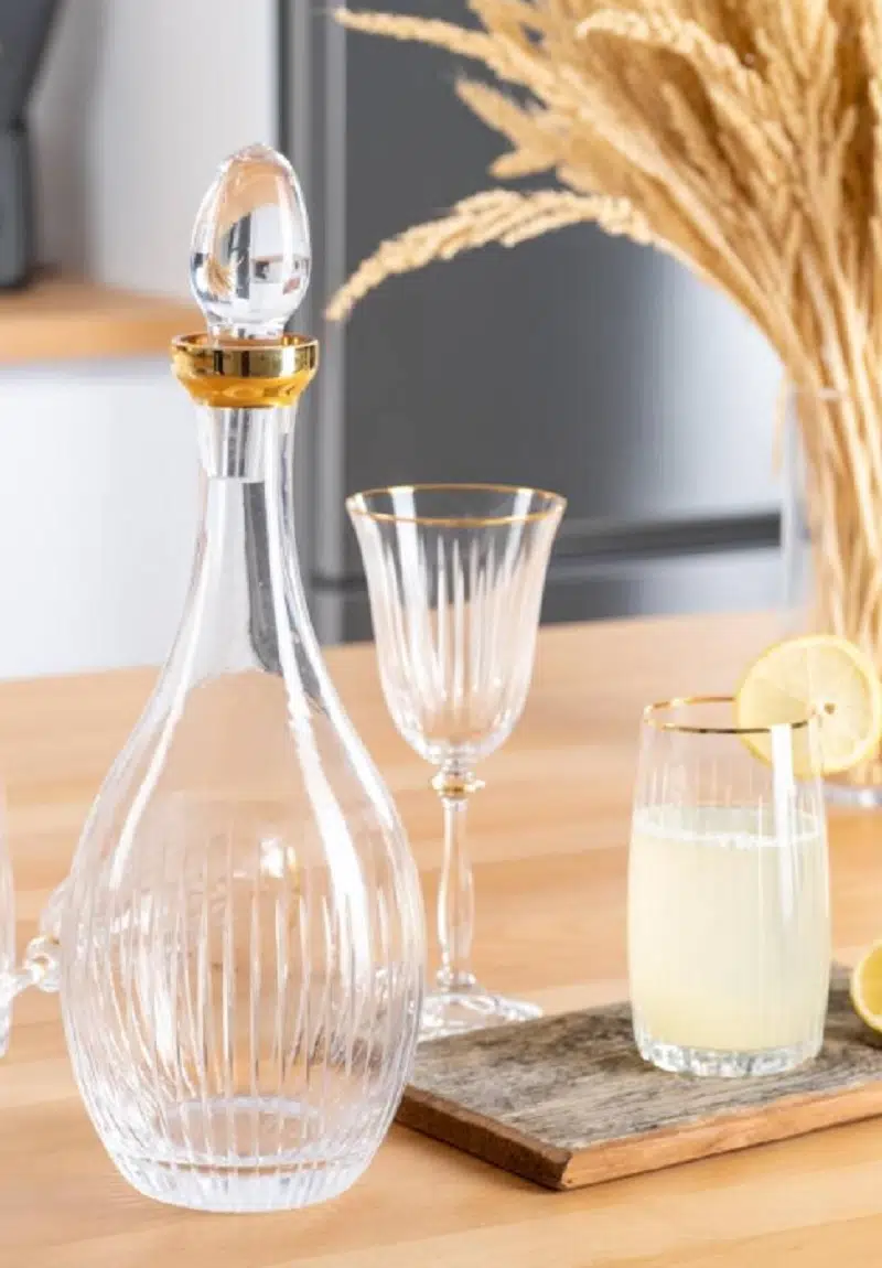 Acar Aqua Joanne Kristal 25 Parça Bardak Seti - Gold Xfs-22-0412