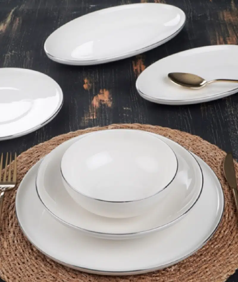 Acar Arden 6 Kişilik 27 Parça Porselen Yemek Takımı - Silver 5541