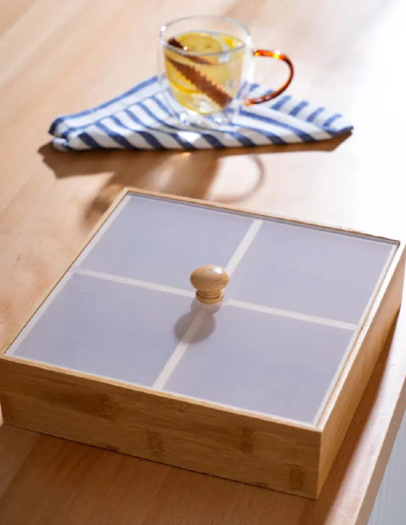 Acar Bambu Kapaklı 4 lü Çerezlik ACR-258