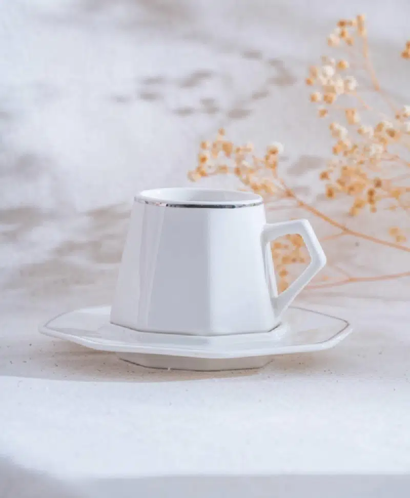 Acar Elara Silver 6 Kişilik Kahve Fincanı Takımı 6614 - 90 ml