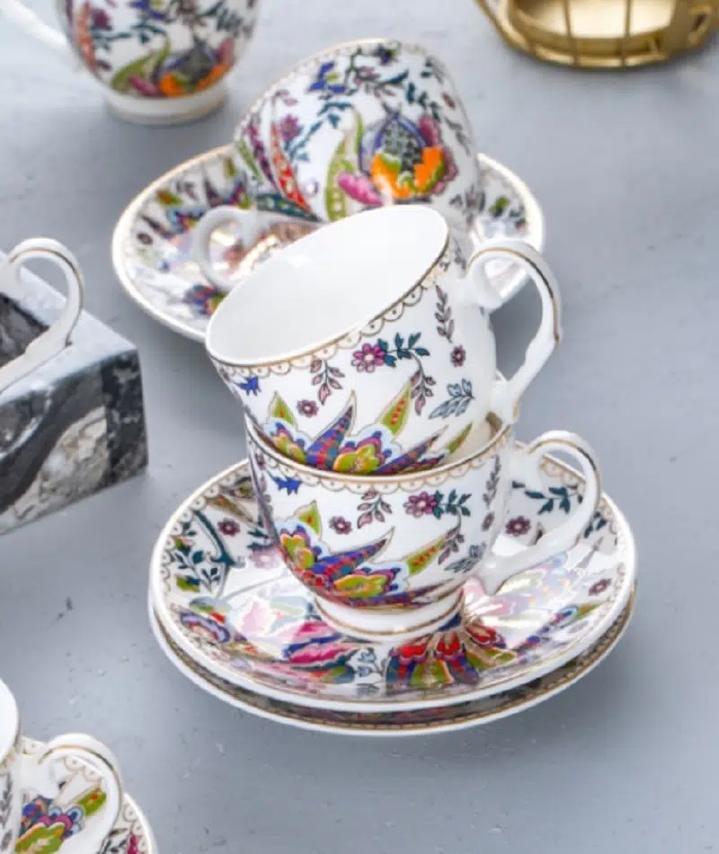 Acar Kaira 6 Kişilik Porselen Kahve Fincanı Takımı - 90 ml 6587