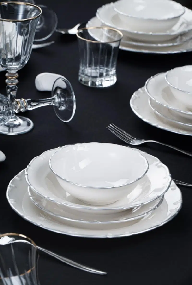 Acar Liyana Silver 24 Parça 6 Kişilik Yemek Takımı 12343