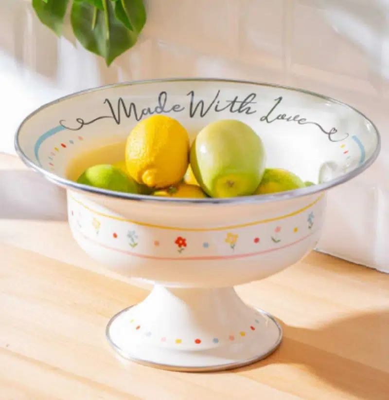 Acar Made With Love Emaye Ayaklı Meyvelik - 28 cm 7711