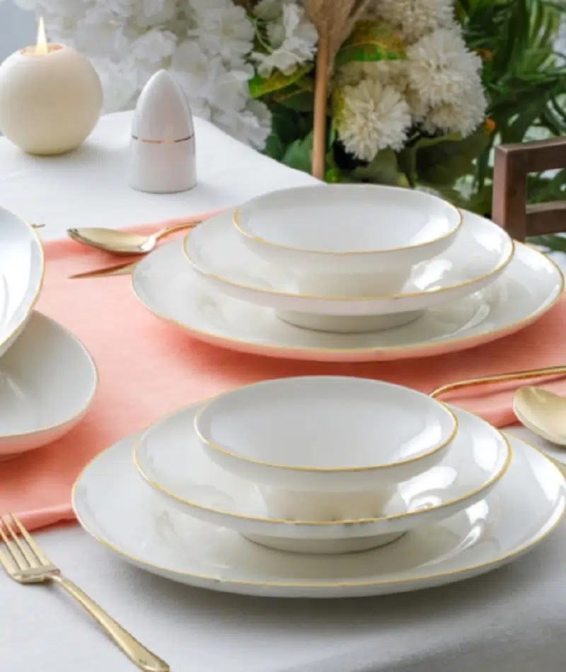 Acar Mallory 54 Parça 12 Kişilik Gold Porselen Yemek Takımı 6440