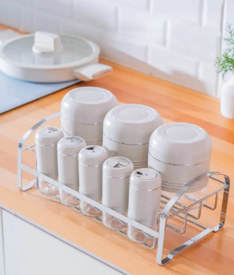 Acar Orion 8 li Metal Standlı Cam Baharatlık Seti 7832