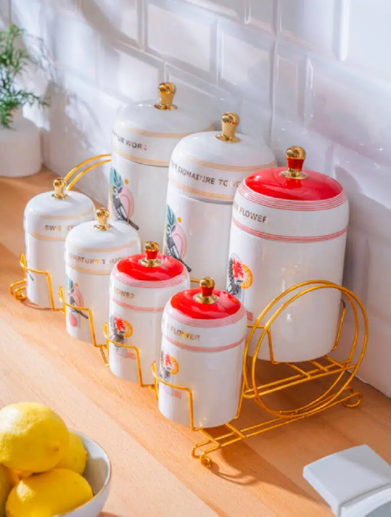 Acar Parrot 7 li Porselen Baharatlık Takımı Kai-08171