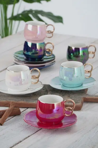 Acar Porselen Paris 6 Lı Kahve Fincan Takımı MXG-21-0207-12