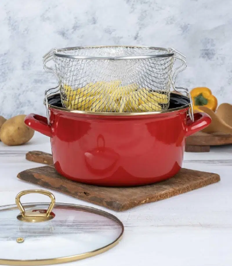 Acar Qualita Savor 22 cm Emaye Kızartma Tenceresi 0358