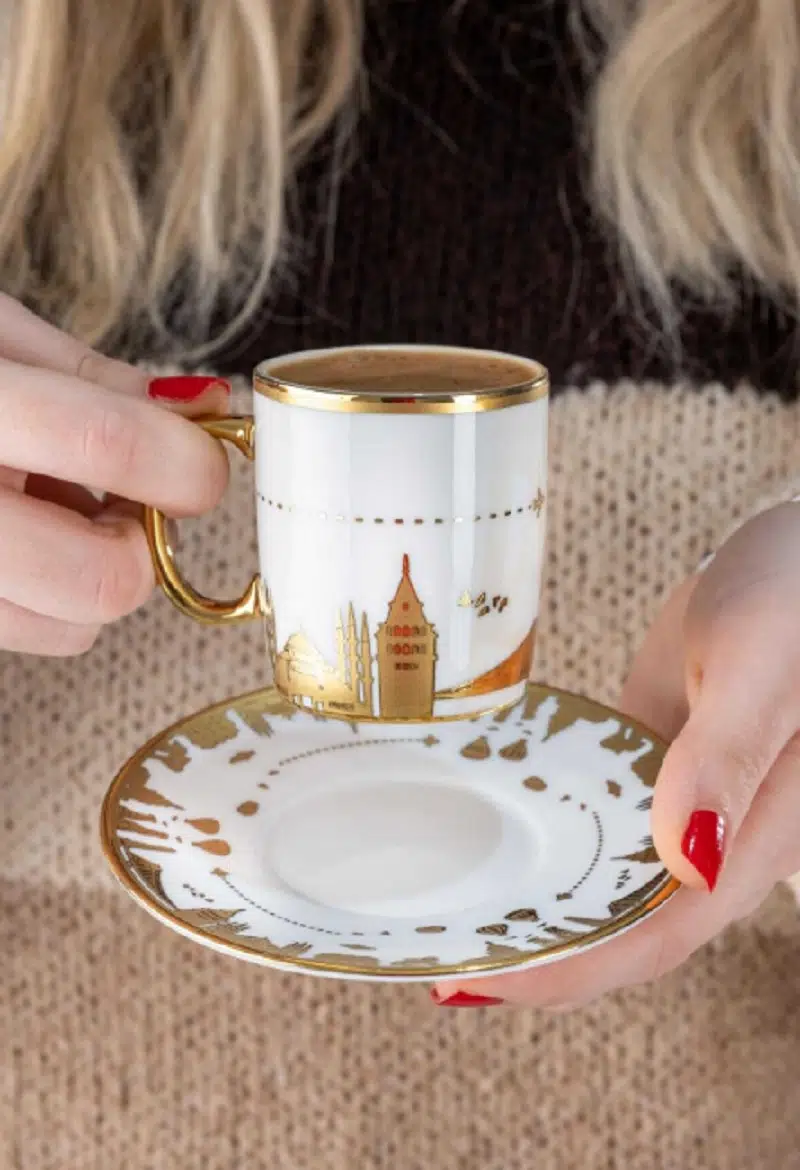 Acar World 6 Kişilik Porselen Kahve Fincan Takımı 0212