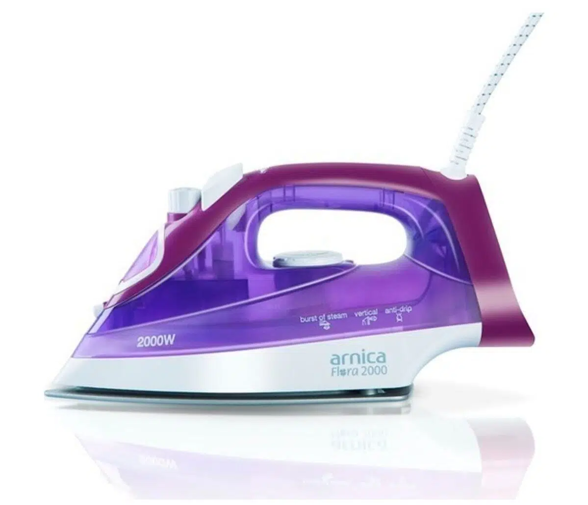 Arnica Flora 2000 Seramik Ütü Beyaz-Mor UT61040