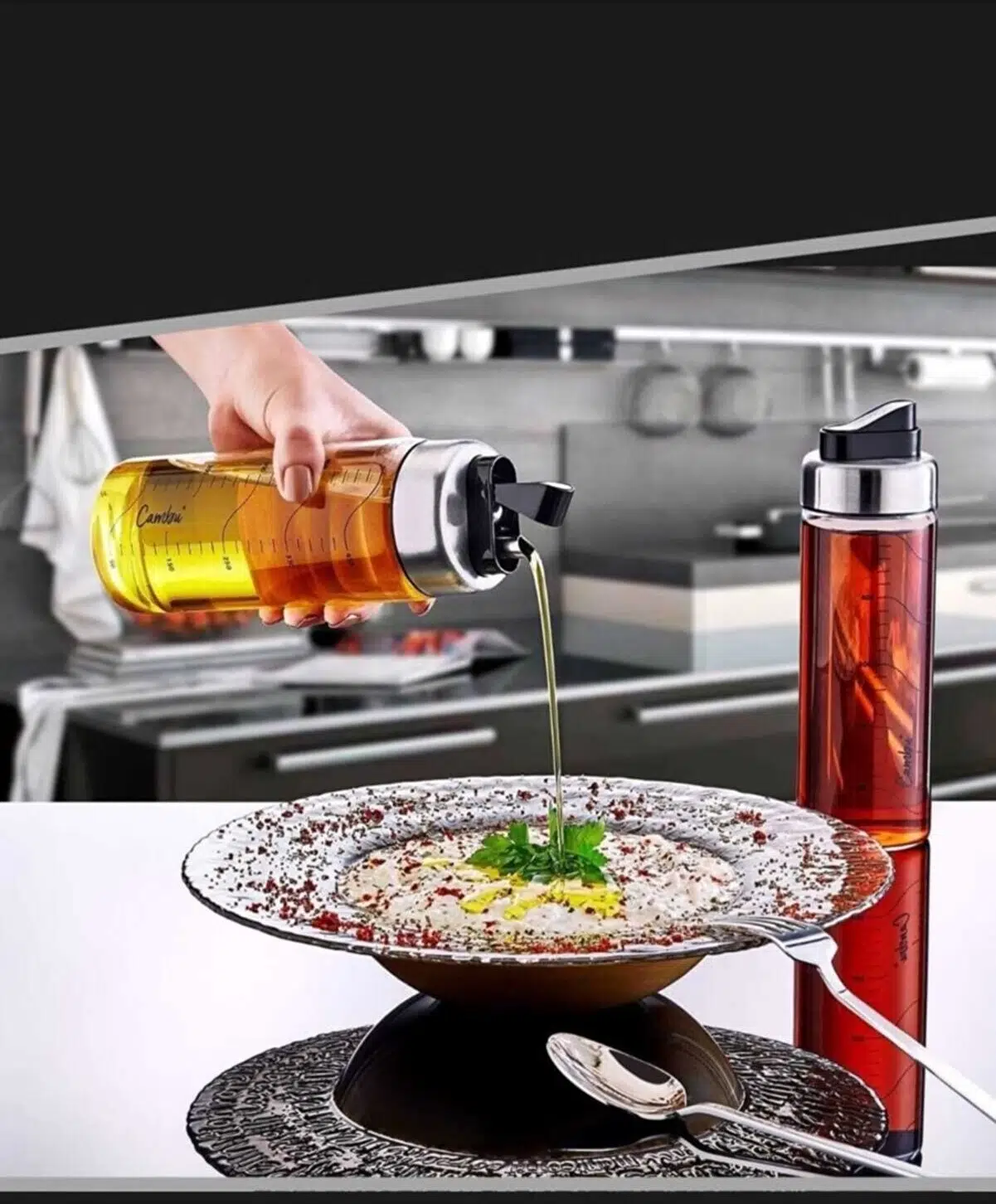Cambu Tiktak Borasilikat 1 Litre Cam Yağlık CMB152