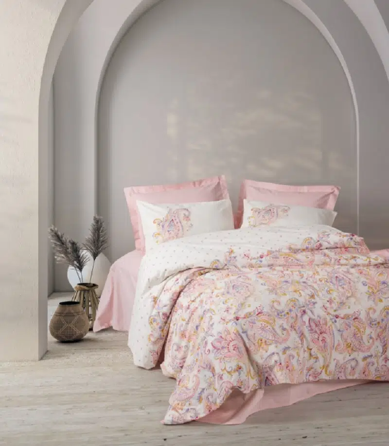 Cotton Box Bohem Çift Kişilik Nevresim Takımı Muna Pembe