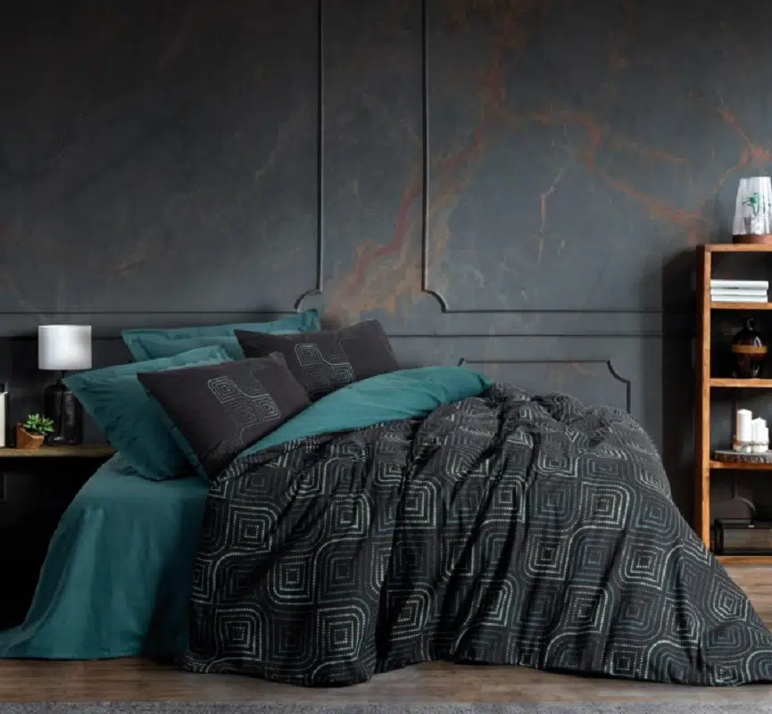 Cotton Box Dark Çift Kişilik Nevresim Takımı Noche Petrol