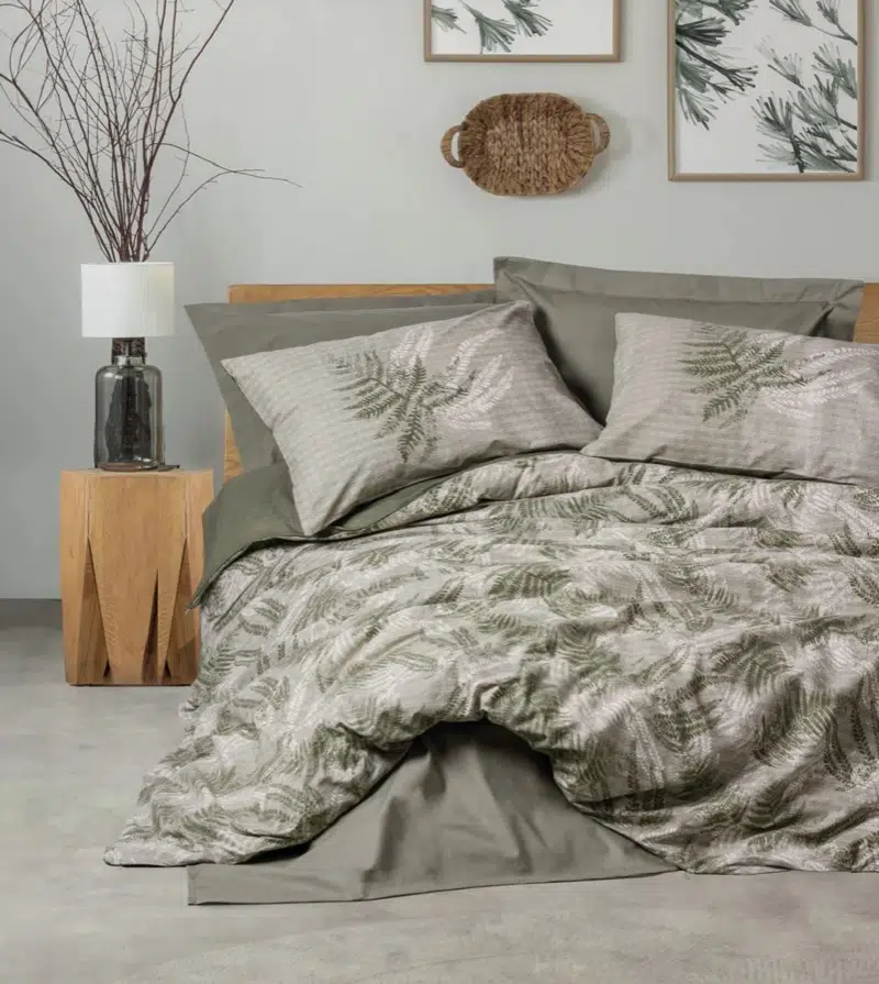 Cotton Box Dual Ranforce Frond Haki Tek Kişilik Nevresim Takımı