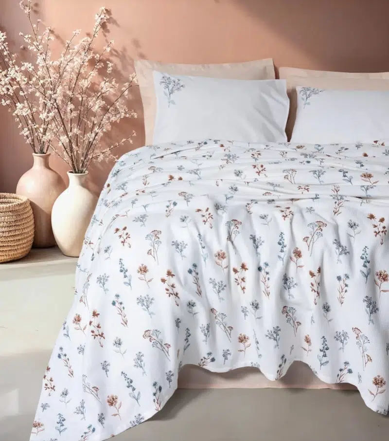 Cotton Box Estiva Çift Kişilik Pike Takımı Briar Somon