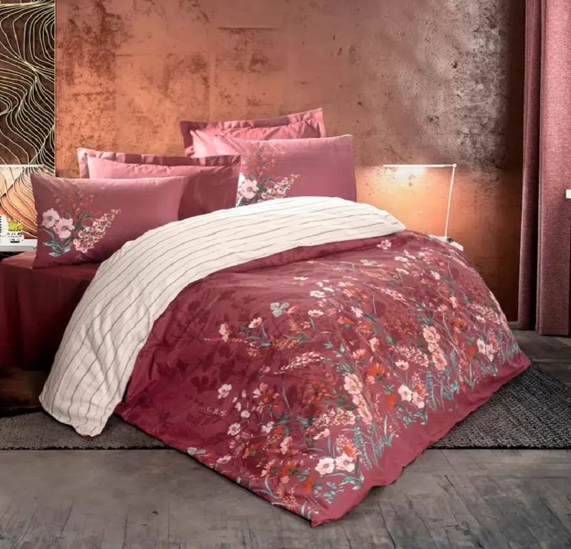 Cotton Box Feminen Çift Kişilik Nevresim Takımı Vina Bordo