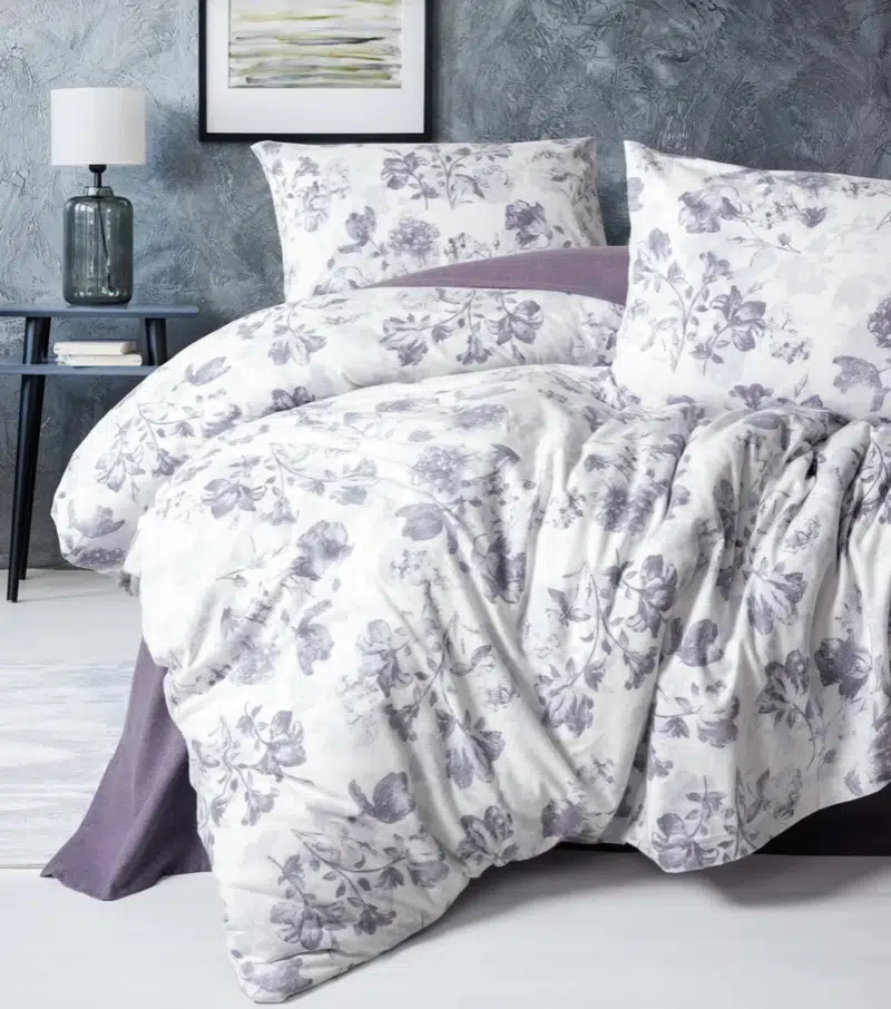 Cotton Box Flanel Çift Kişilik Nevresim Takımı Sadie Mor