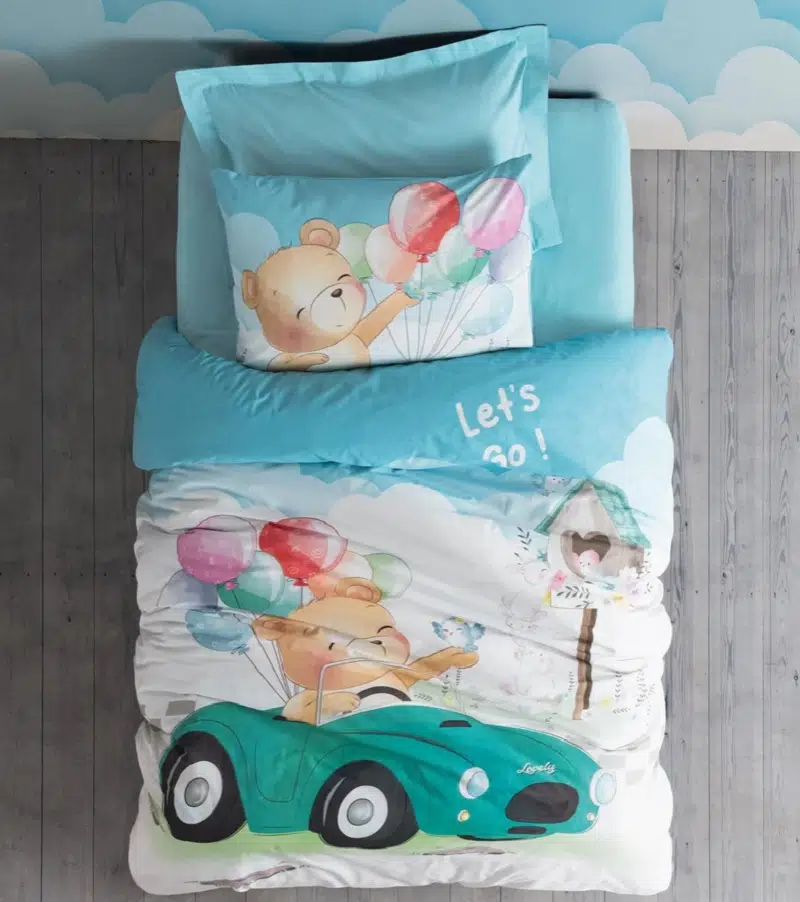 Cotton Box Junior Tek Kişilik Lastikli Çarşaflı Nevresim Takımı Buddy Mavi