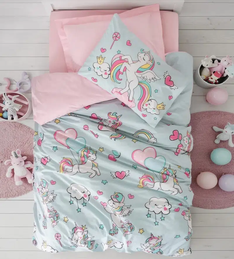 Cotton Box Junior Tek Kişilik Lastikli Çarşaflı Nevresim Takımı Twinka Pembe