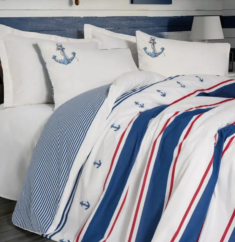 Cotton Box Maritime Tek Kişilik Nevresim Takımı Brine Ekru