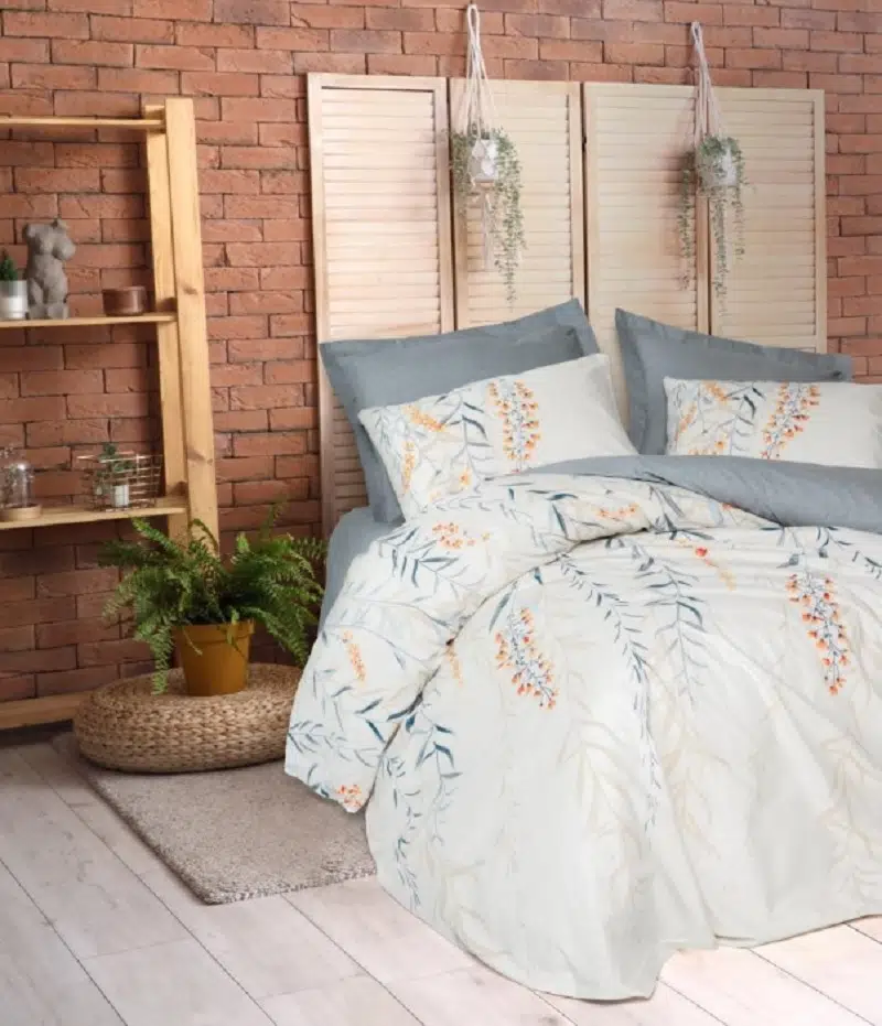 Cotton Box Modeline Ranforce Çift Kişilik Nevresim Takımı Hiedra İndigo