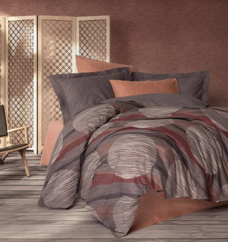 Cotton Box Modern Çift Kişilik Nevresim Takımı Fluss Tarçın