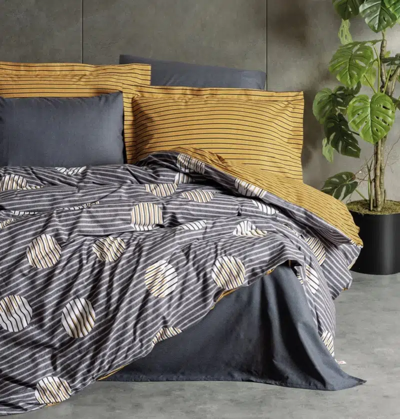 Cotton Box Modern Çift Kişilik Nevresim Takımı Strew Gri