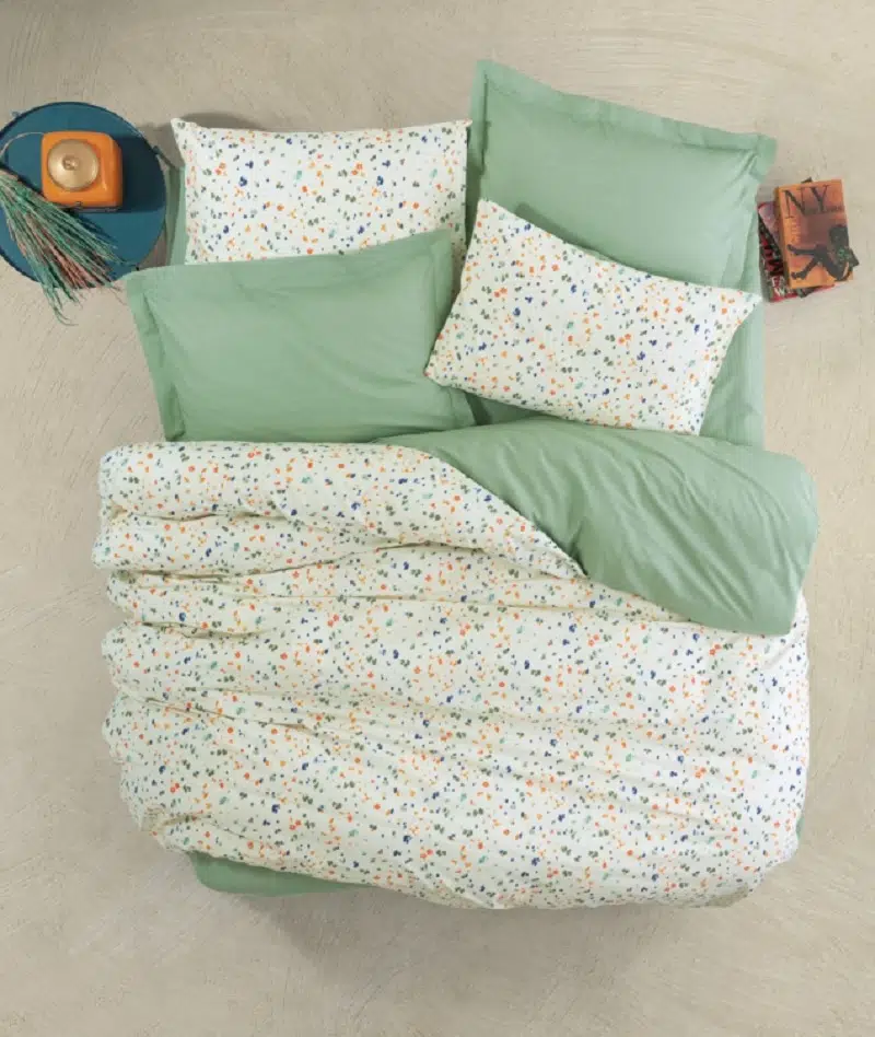 Cotton Box Petite Çift Kişilik Lastikli Çarşaflı Nevresim Takımı Lola Yeşil