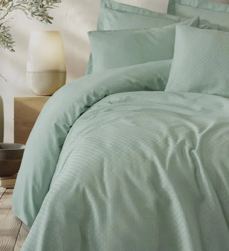 Cotton Box Plaid Ranforce Adaçayı Tek Kişilik Nevresim Takımı