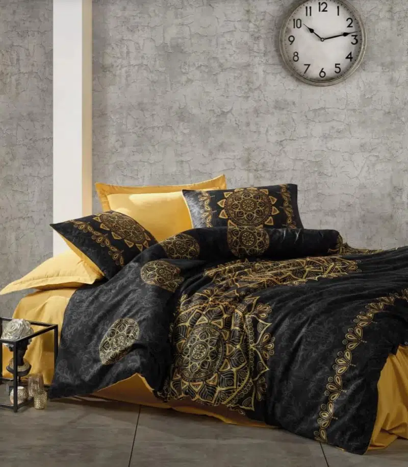 Cotton Box Saten Çift Kişilik Nevresim Takımı Alvina Gold
