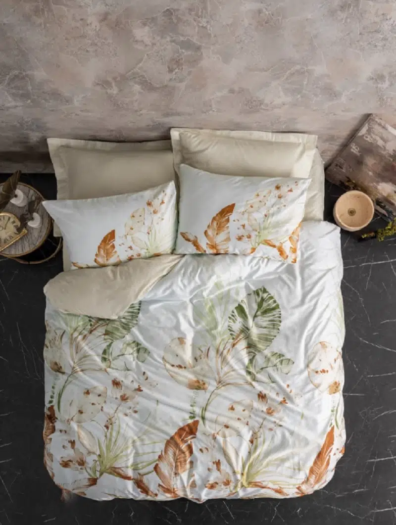 Cotton Box Saten Luster Bej Çift Kişilik Nevresim Takımı