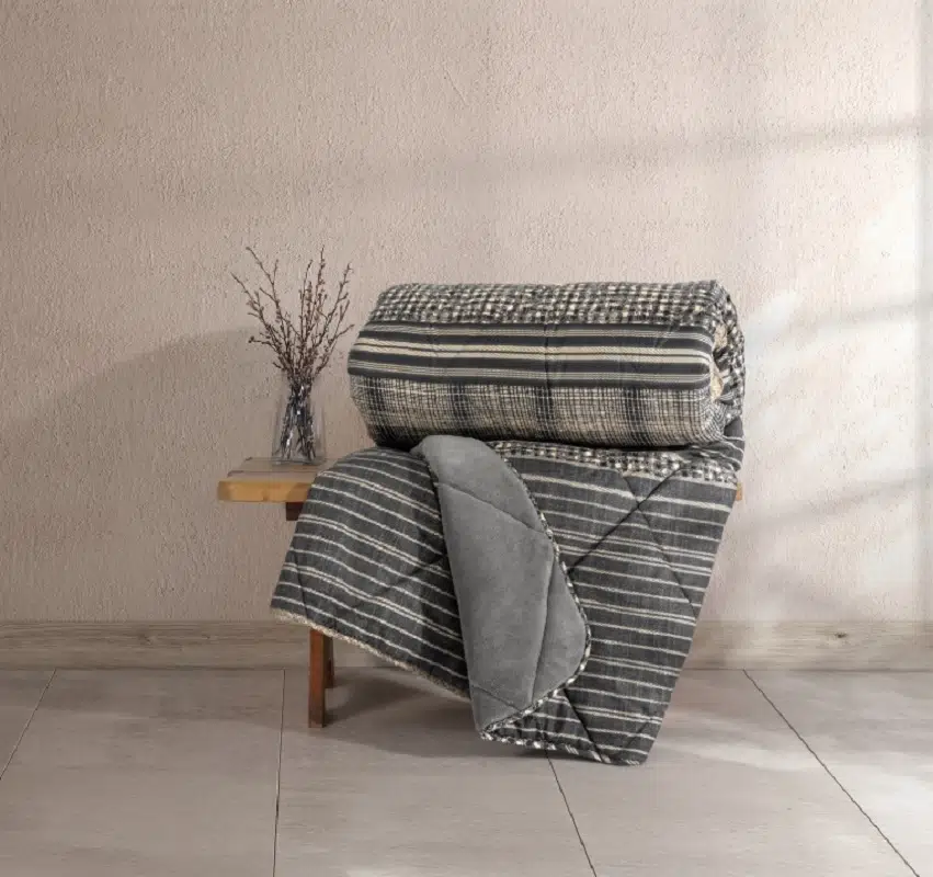 Cotton Box Velvet Çift Kişilik Yorgan Timbre Antrasit