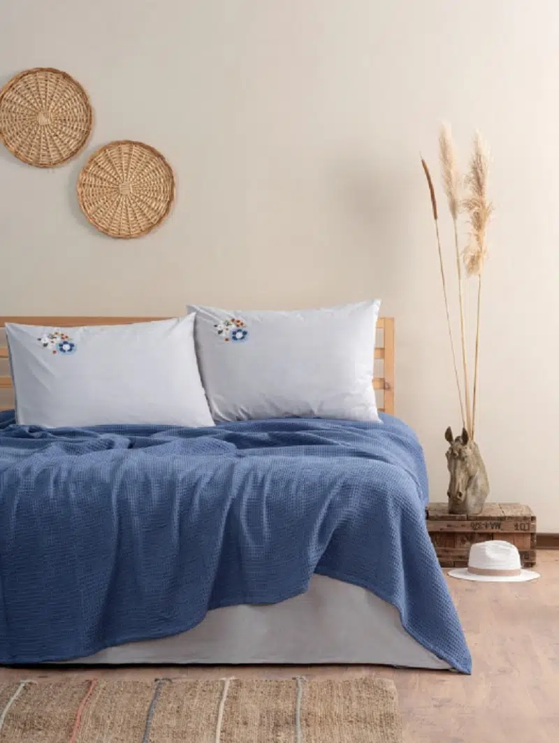 CottonBox 3029 Spin Çift Kişilik Pike Takımı Dina-Indigo