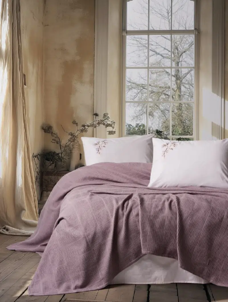 CottonBox 3029 Spin Çift Kişilik Pike Takımı Mauve Lila