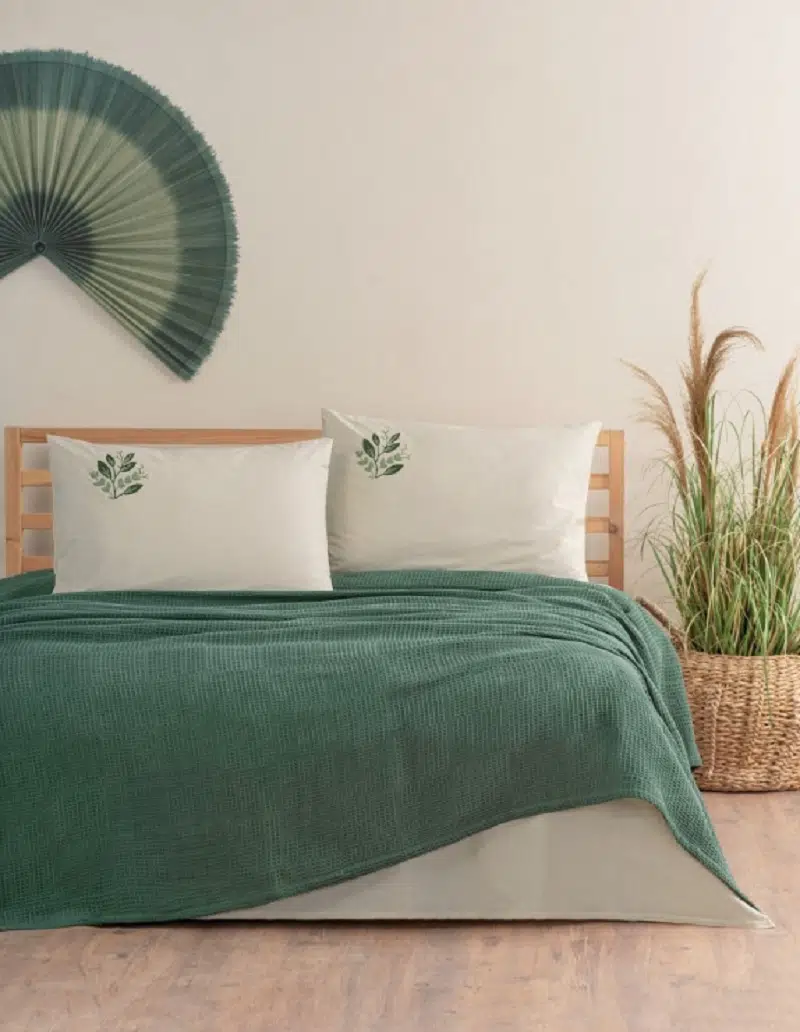 CottonBox 3029 Spin Çift Kişilik Pike Takımı Olina-Yeşil
