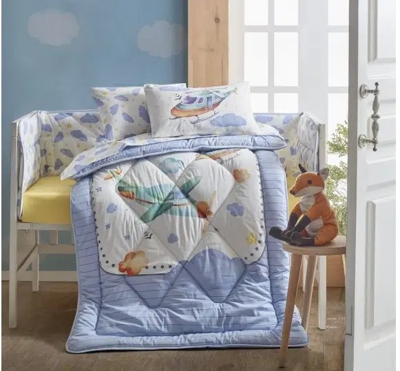 Cottonbox Air Plane Mavi Bebek Uyku Seti