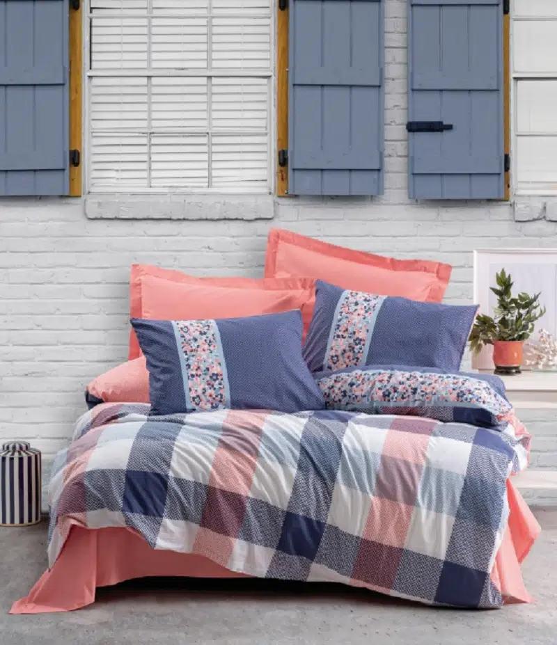 Cottonbox Alaçatı Cielo Mercan Çift Kişilik Nevresim Takımı