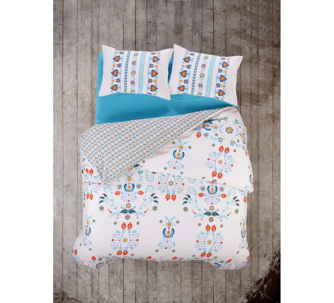 Cottonbox Alaturca Çeşminaz Turkuaz Tek Kişilik Nevresim Takımı 