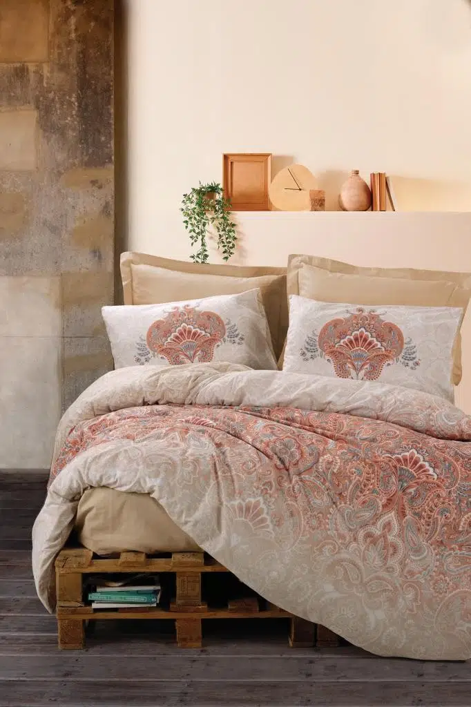 Cottonbox Bohem Loreta Bej Çift Kişilik Nevresim Takımı