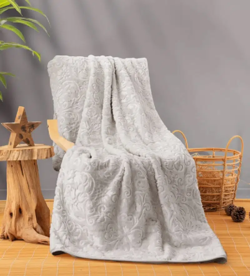 Cottonbox Emboss Çift Kişilik Battaniye Taş 3251