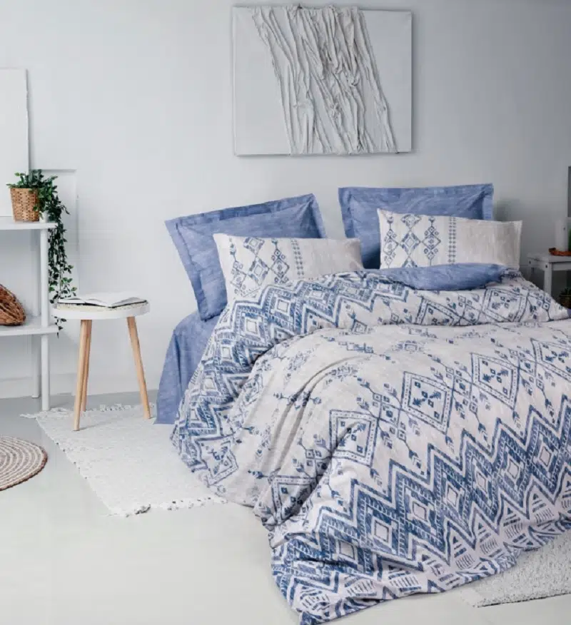 CottonBox Ethnic Cleo Mavi Çift Kişilik Nevresim Takımı