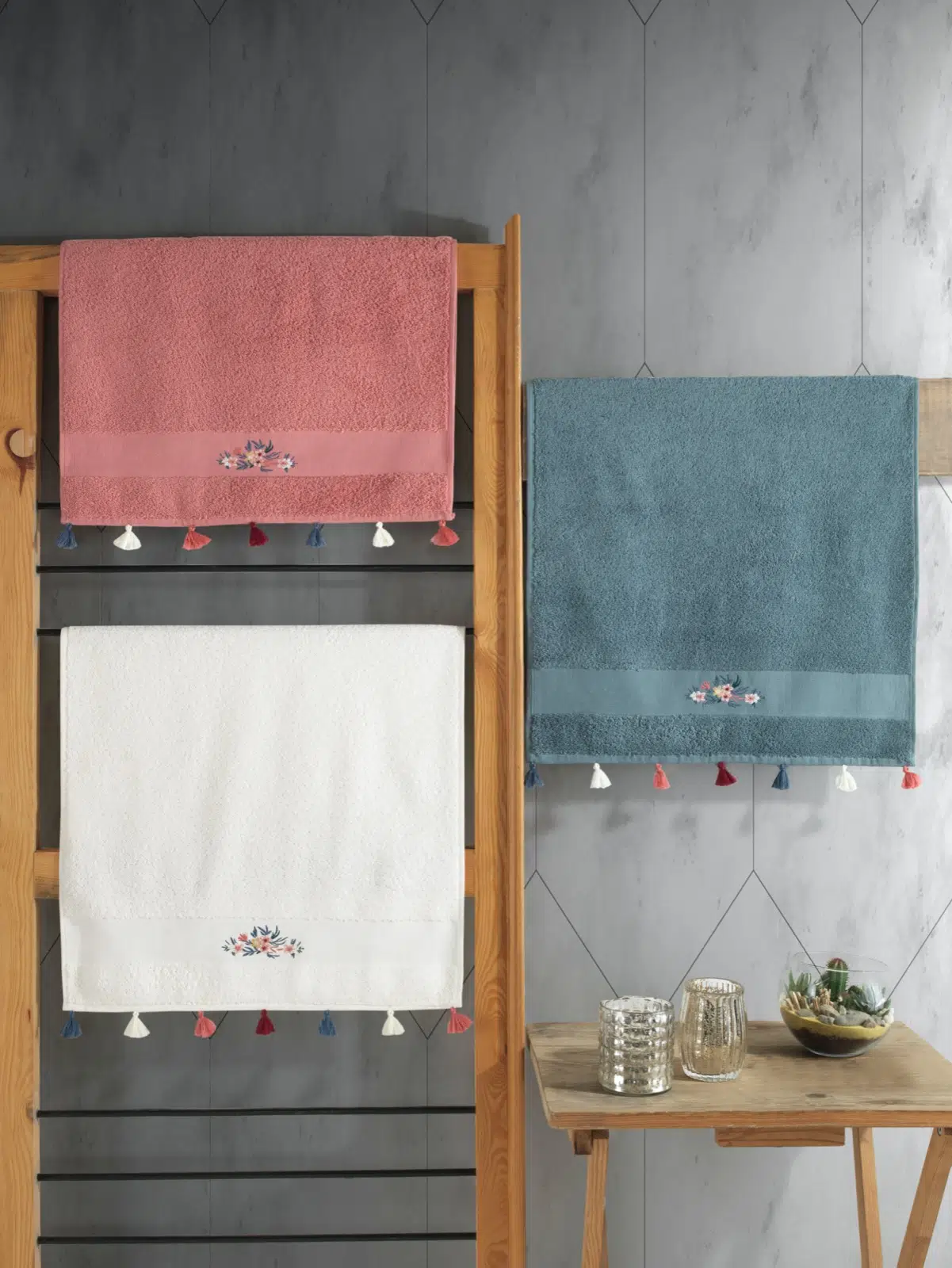 Cottonbox Fit Püsküllü Tekli Havlu Asorti-3