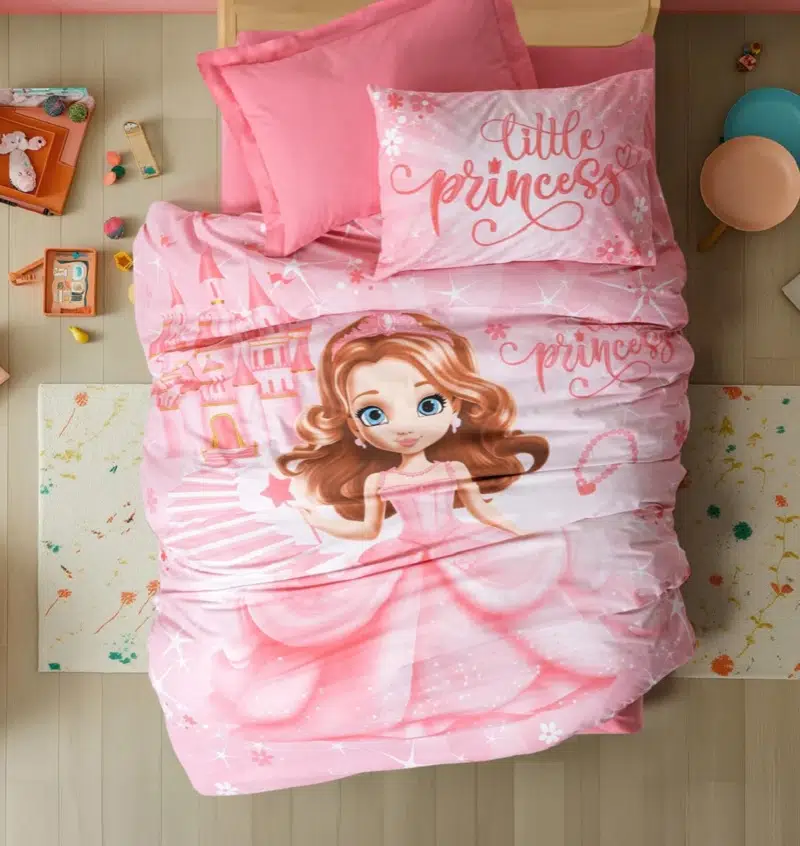 Cottonbox Genç Tek Kişilik Lastikli Çarşaflı Nevresim Takımı Gimbiya Pembe