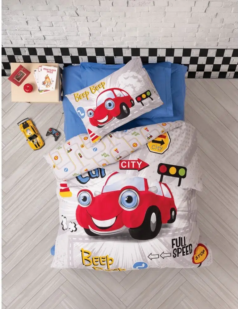 Cottonbox Junior Beep Beep Kırmızı + FTT Genç Nevresim Takımı