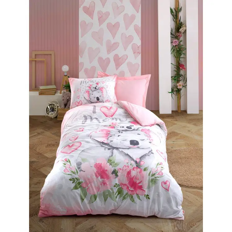Cottonbox Koala Pembe Tek Kişilik Nevresim Takımı
