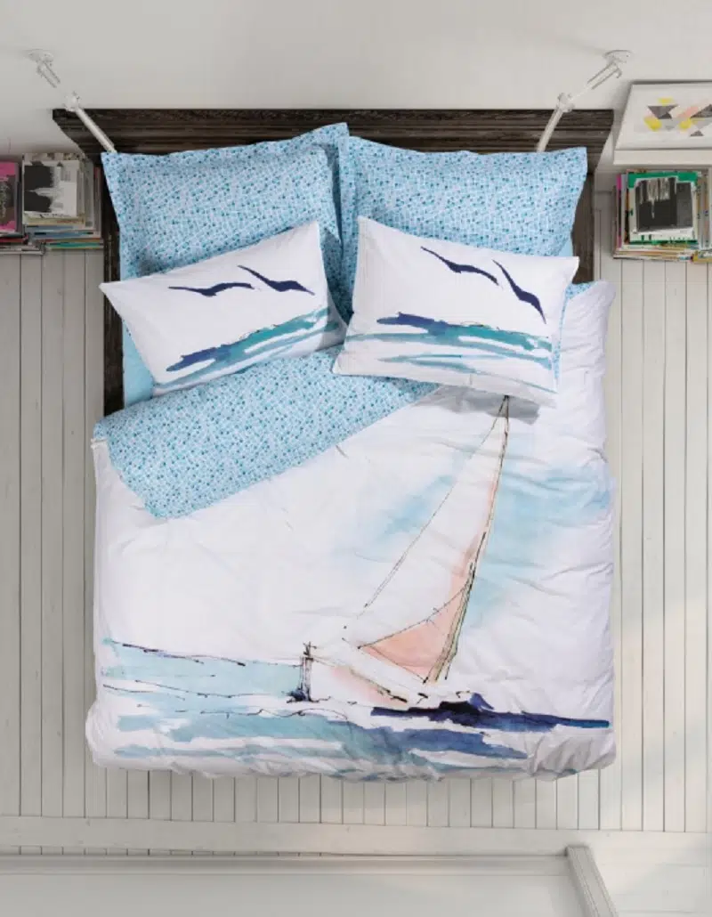 Cottonbox Maritime Sail-Mavi Çift Kişilik Nevresim Takımı 1763