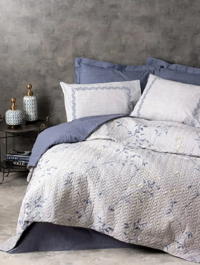 Cottonbox Modeline Double Çift Kişilik Comple Set Nitsa- Lacivert 2271