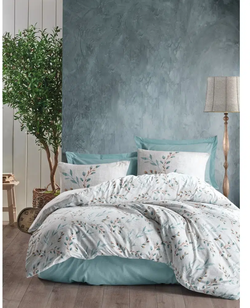 Cottonbox Modeline Lendell Mint Çift Kişilik Nevresim Takımı