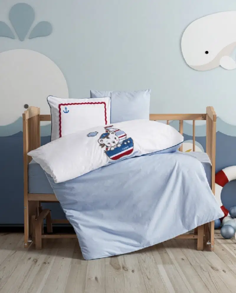 Cottonbox Nakışlı Bebek Nevresim Takımı 2012 Mavi